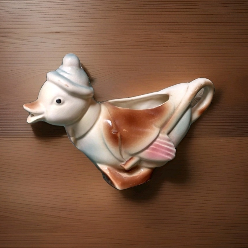 Vintage Spaulding Royal Copley Pottery Chick/Hen w/Hat Creamer